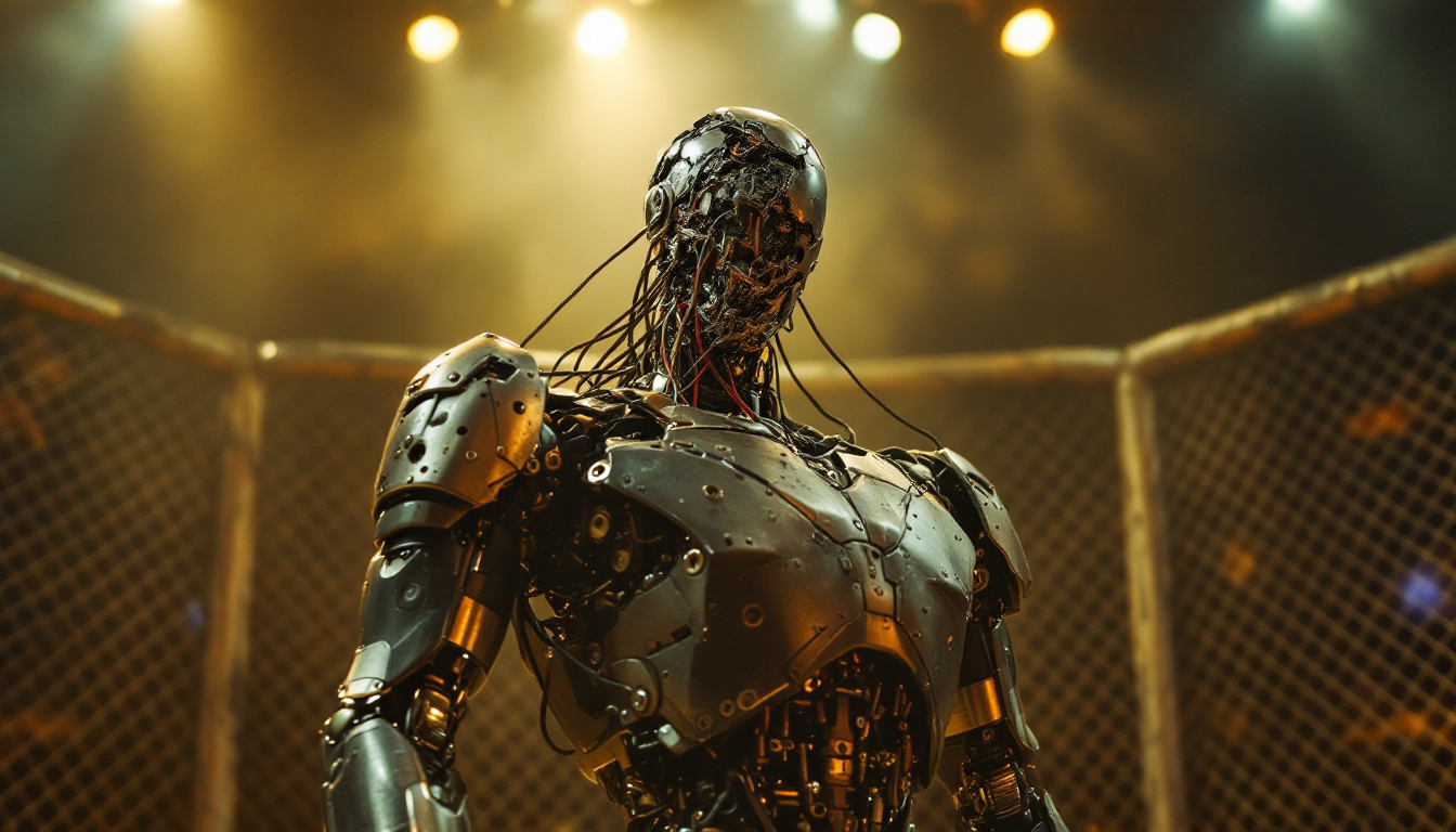 Man Punches Chinese-Made Robot in Cage Fight, Hurts His Own Hand — Welcome to the Future